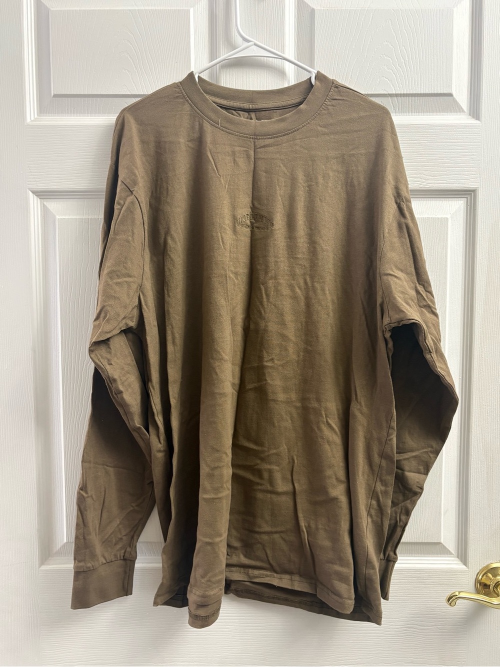 Men's Long Sleeve Crewneck Shirt - Brown